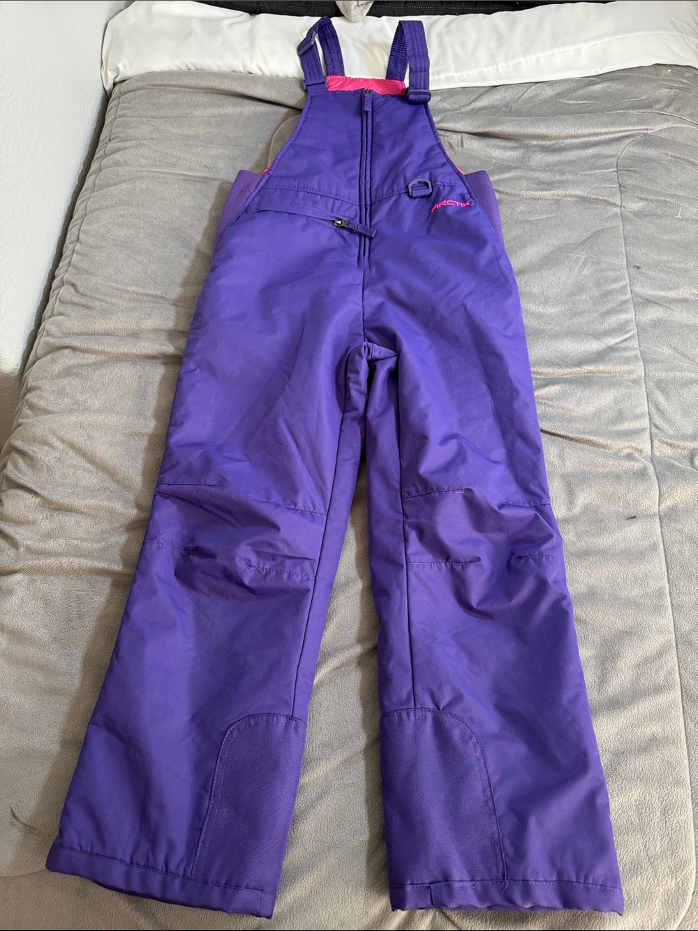 Arctix Purple Kids Snow Bib waterproof Overalls with Pink Trim Sz Medium